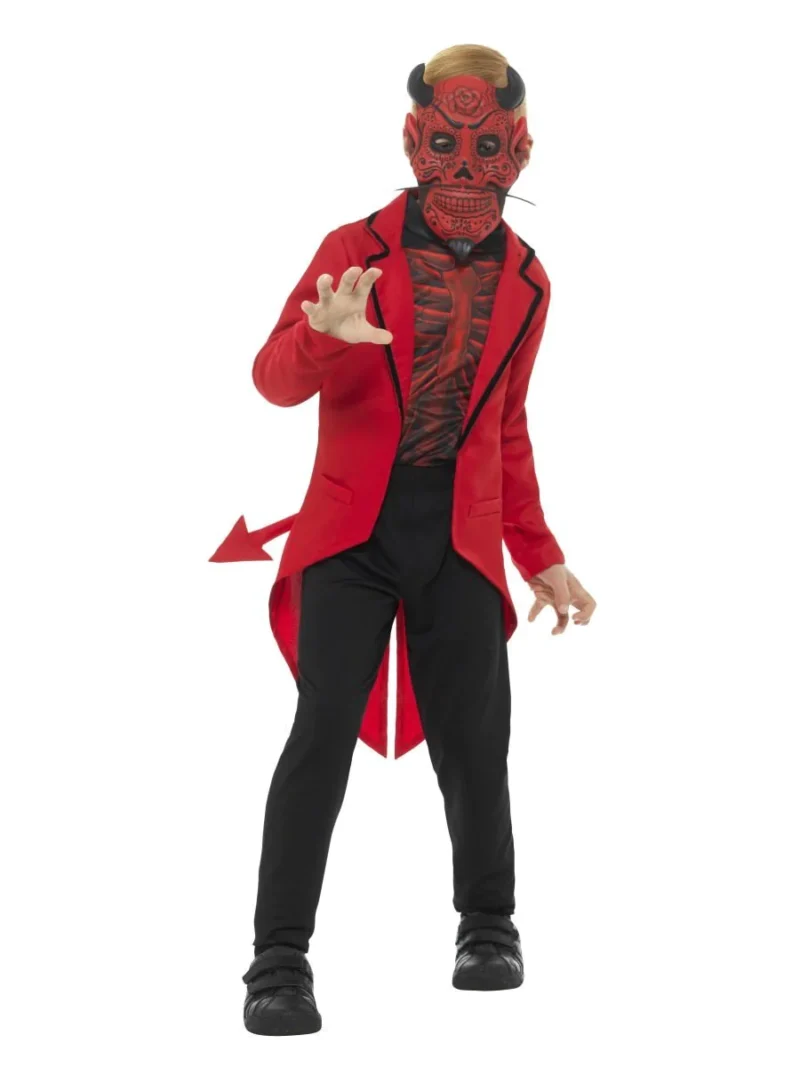 Deluxe Day Of The Dead Devil Boy Children's Fancy Dress Costume - Image 2
