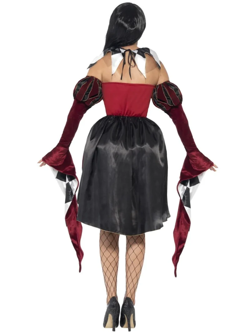Gothic Venetian Harlequin Halloween Ladies Fancy Dress Costume - Image 3