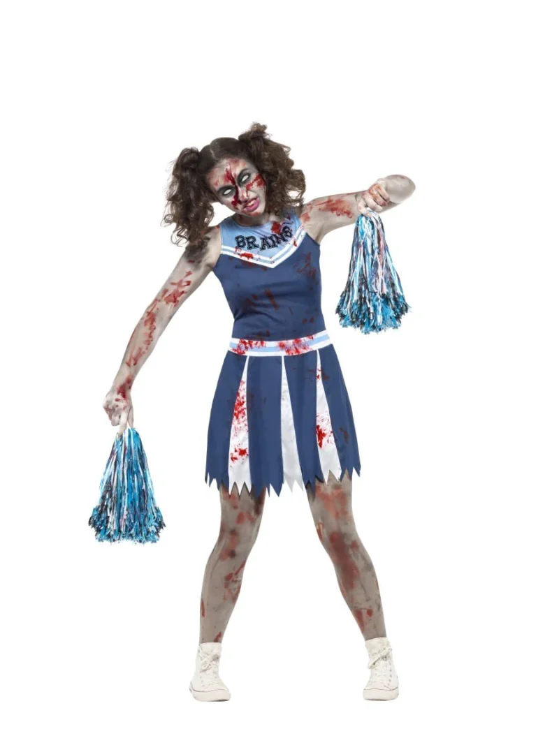 Zombie Cheerleader Teen Fancy Dress Costume