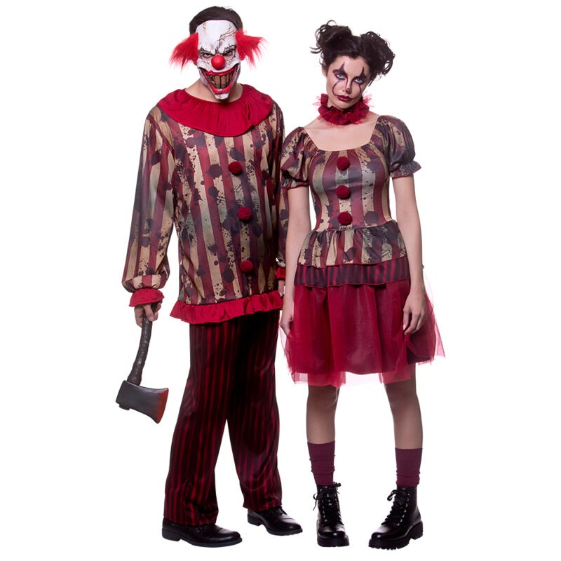 Vintage Scary Circus Clown Halloween Fancy Dress Costume - Image 3