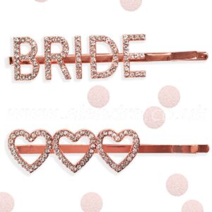 Bride & Hearts 2 Piece Diamate Hair Slide Set - Image 2