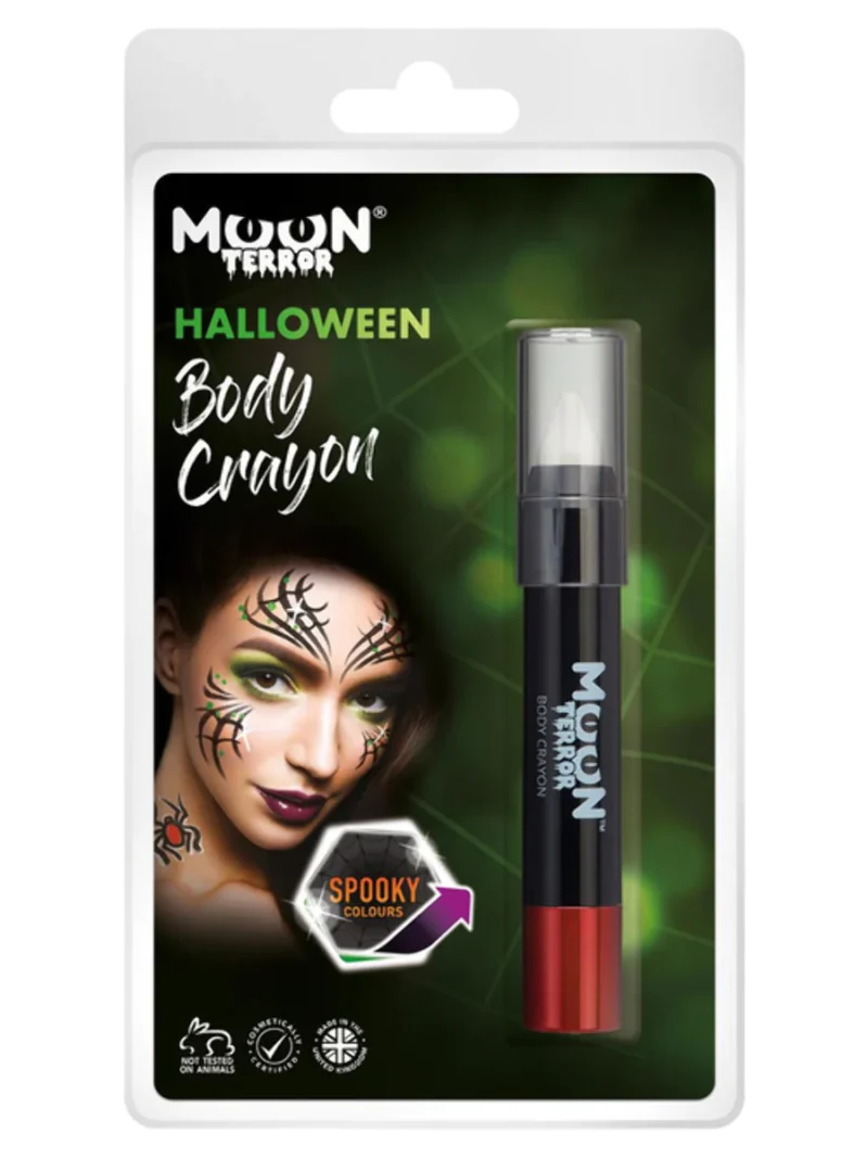 Moon Terror Halloween Body Crayons, White