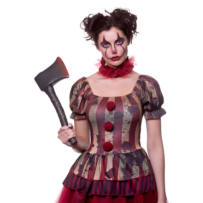 Vintage Scary Circus Clown Halloween Fancy Dress Costume - Image 2