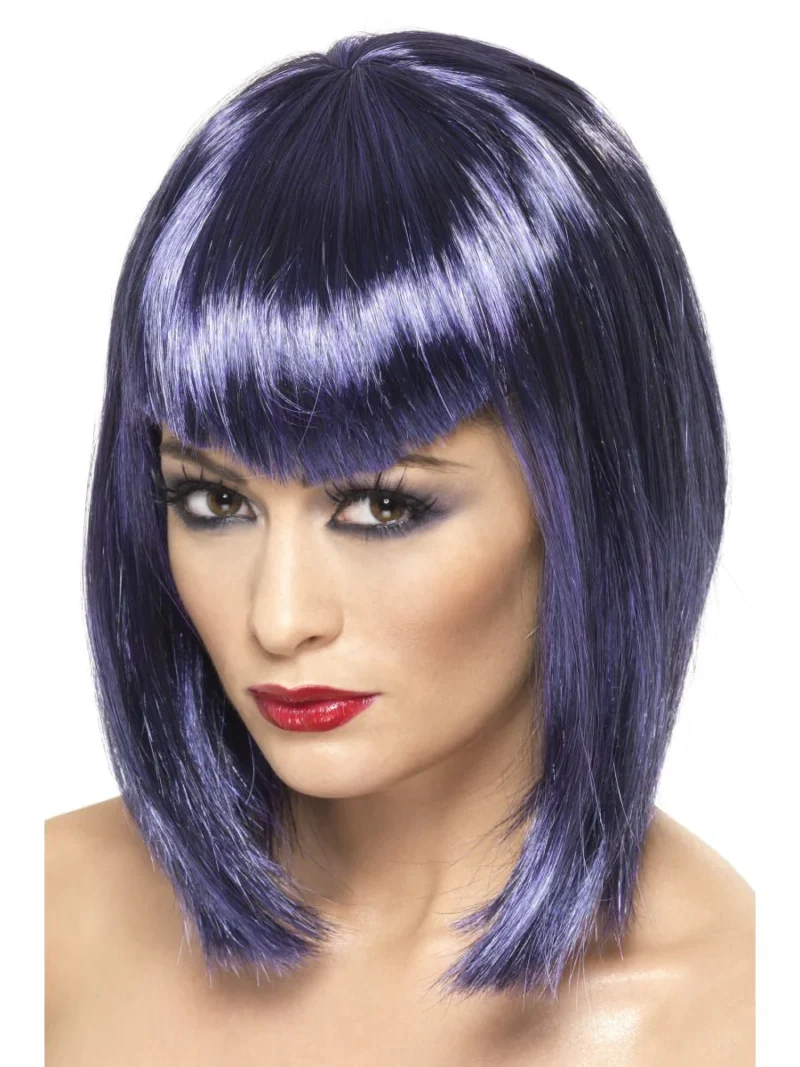 Short Purple Vamp Wig