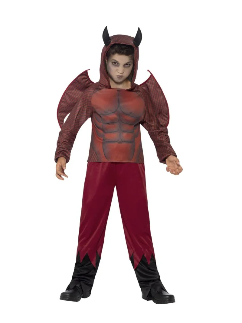 Deluxe Devil Boy Children's Halloween Fancy Dress Costume