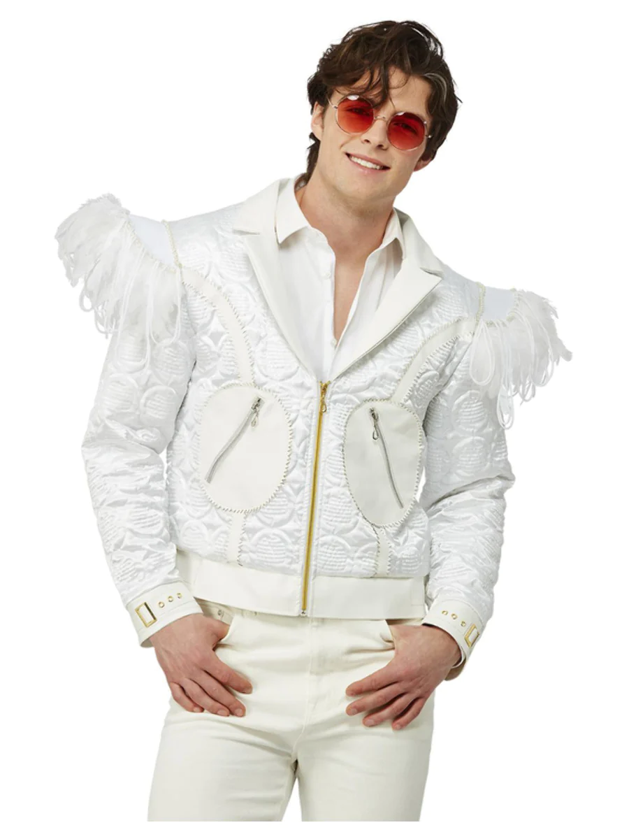 Elton John Feather Jacket Men s Fancy Dress Costume Fancy Dress Costume
