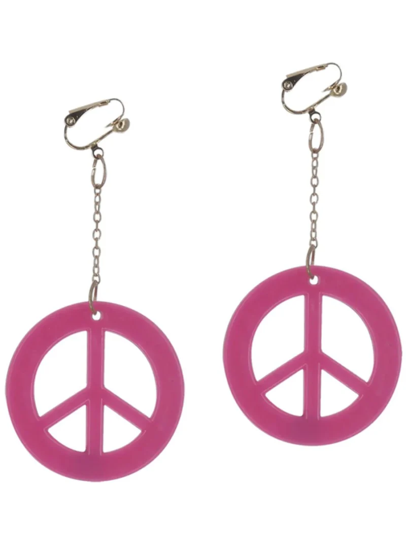Neon Pink CND Peace Earrings - Image 2