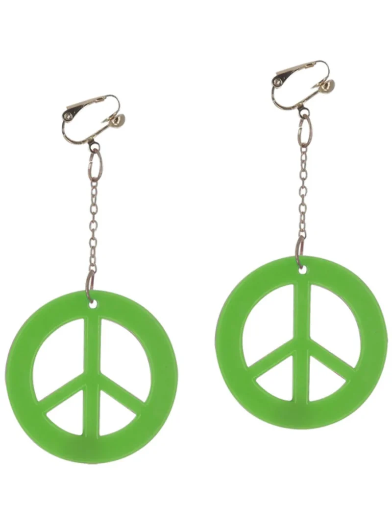 Neon Green CND Peace Earring - Image 2