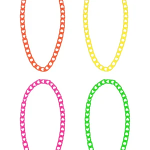 80s Neon Chain Necklace 4PK - Image 2