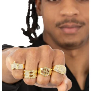 90s Gold & Diamond 4PK Rings