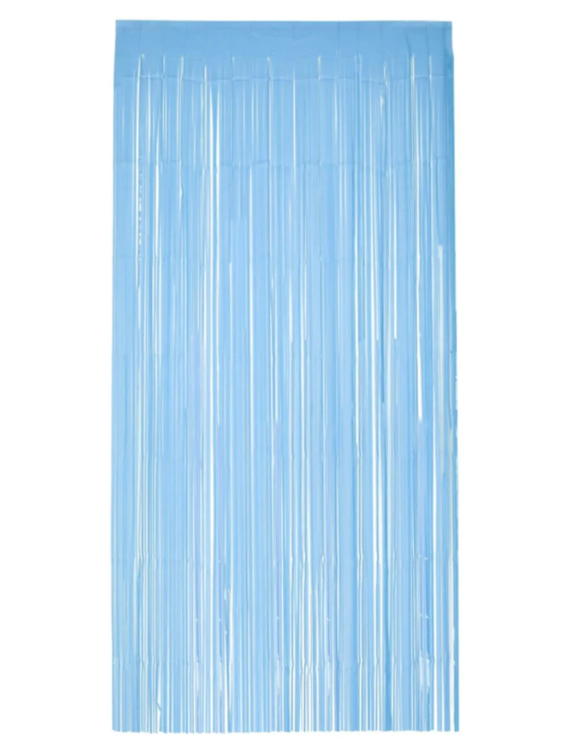Matt Fringe Curtian Backdrop Baby Blue