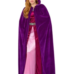 Adults Deluxe Cloak Amethyst Purple Fancy Dress Costume - Image 2