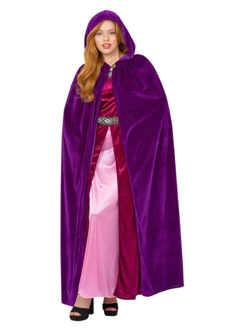 Adults Deluxe Cloak Amethyst Purple Fancy Dress Costume - Image 2