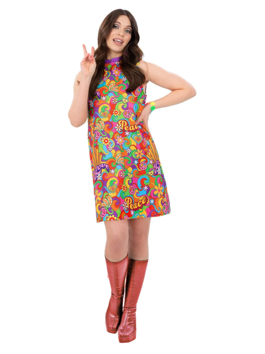 Ladies Groovy Baby 60's & 70's Fancy Dress Costumes