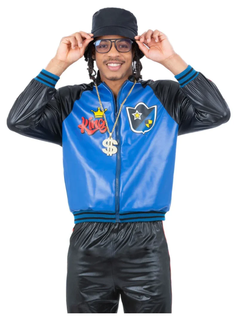 80s Jam Master Jacket, Unisex Fancy Dress Costume - Image 2
