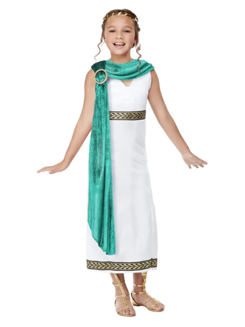 Deluxe Girls Roman Empire Childrens Fancy Dress Costume - Image 2