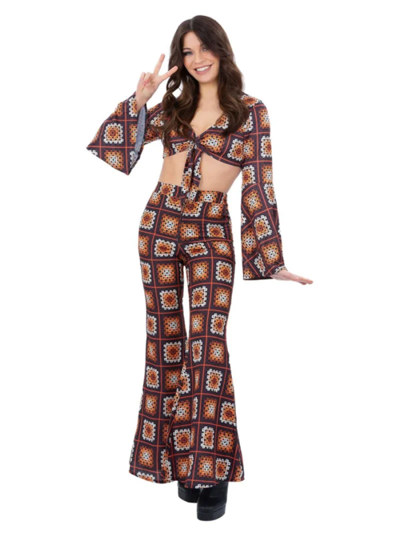 Fever 60s Vintage Crochet Ladies Fancy Dress Costume - Image 2