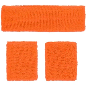 80s Neon Sweatbands, Orange - Image 2