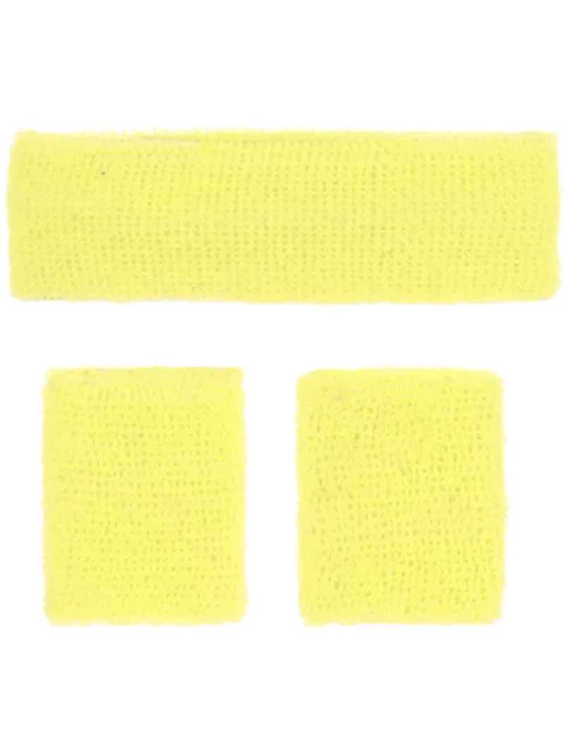 80s Neon Sweatbands, Yellow - Image 2