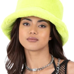 90s Green Fur Bucket Hat