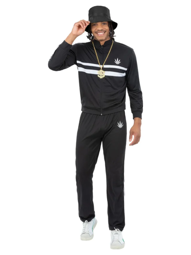 90s Running MC Tracksuit (Run DMC) Mens Fancy Dress Costume - Image 2