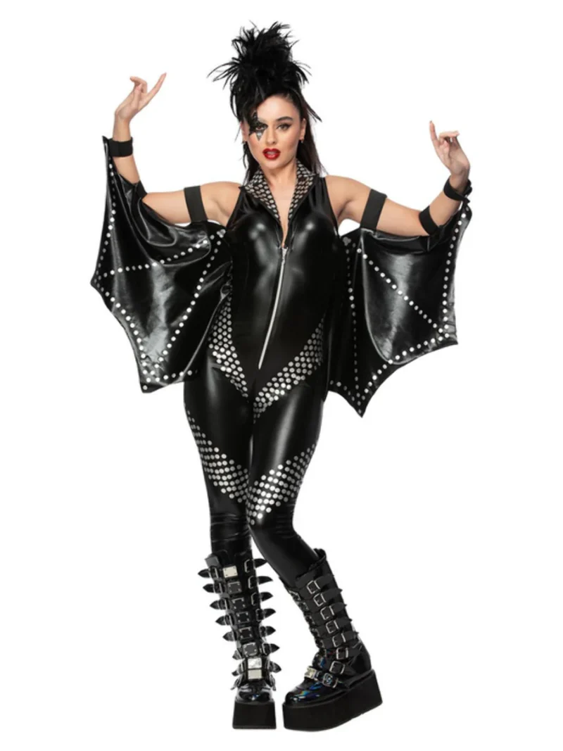 Fever Rockstar (KISS) Jumpsuit Ladies Fancy Dress Costume