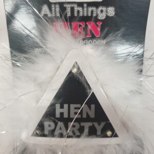 Black Hen Party Flashing Badge with Marabou Trim