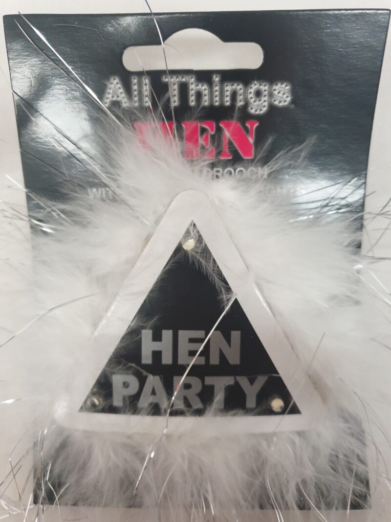Black Hen Party Flashing Badge with Marabou Trim