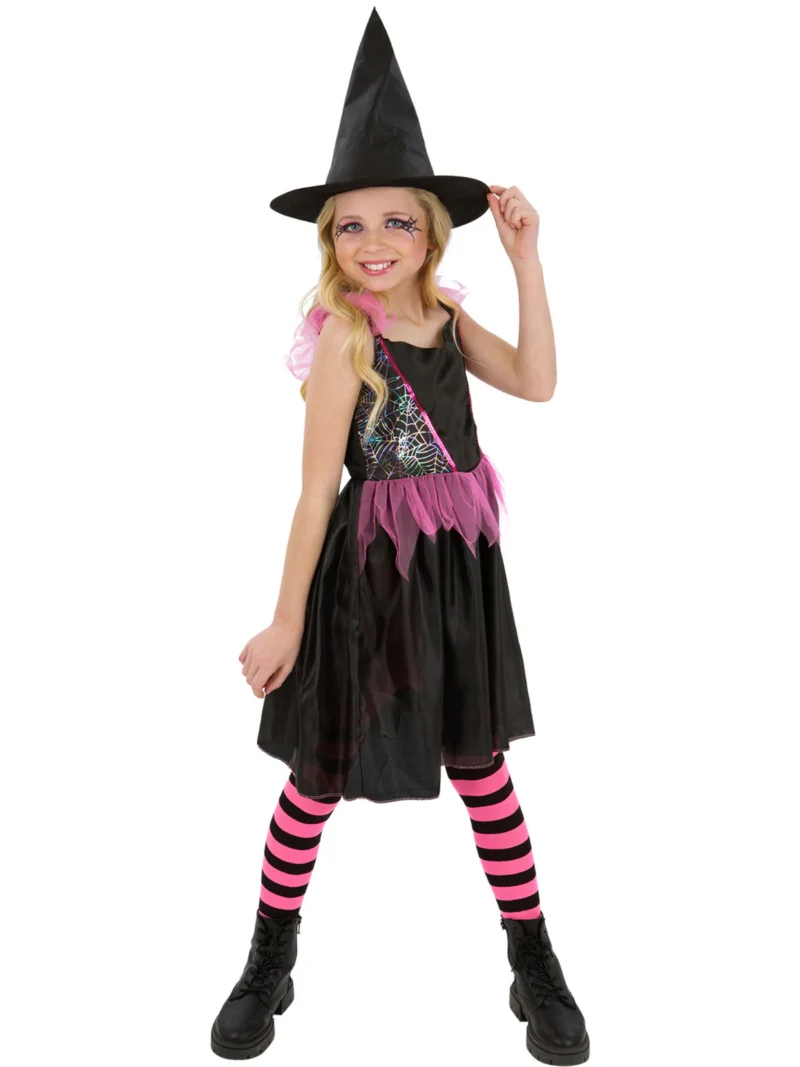 Rainbow Web Witch Childrens Fancy Dress Costume - Image 2