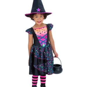 Neon Star Witch Childrens Fancy Dress Costume - Image 2