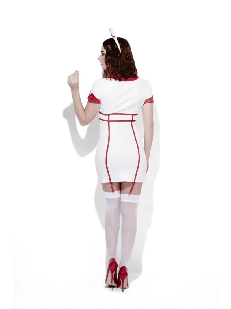 Fever Role-Play Wet Look Nurse Fancy Dress Costume - Image 4