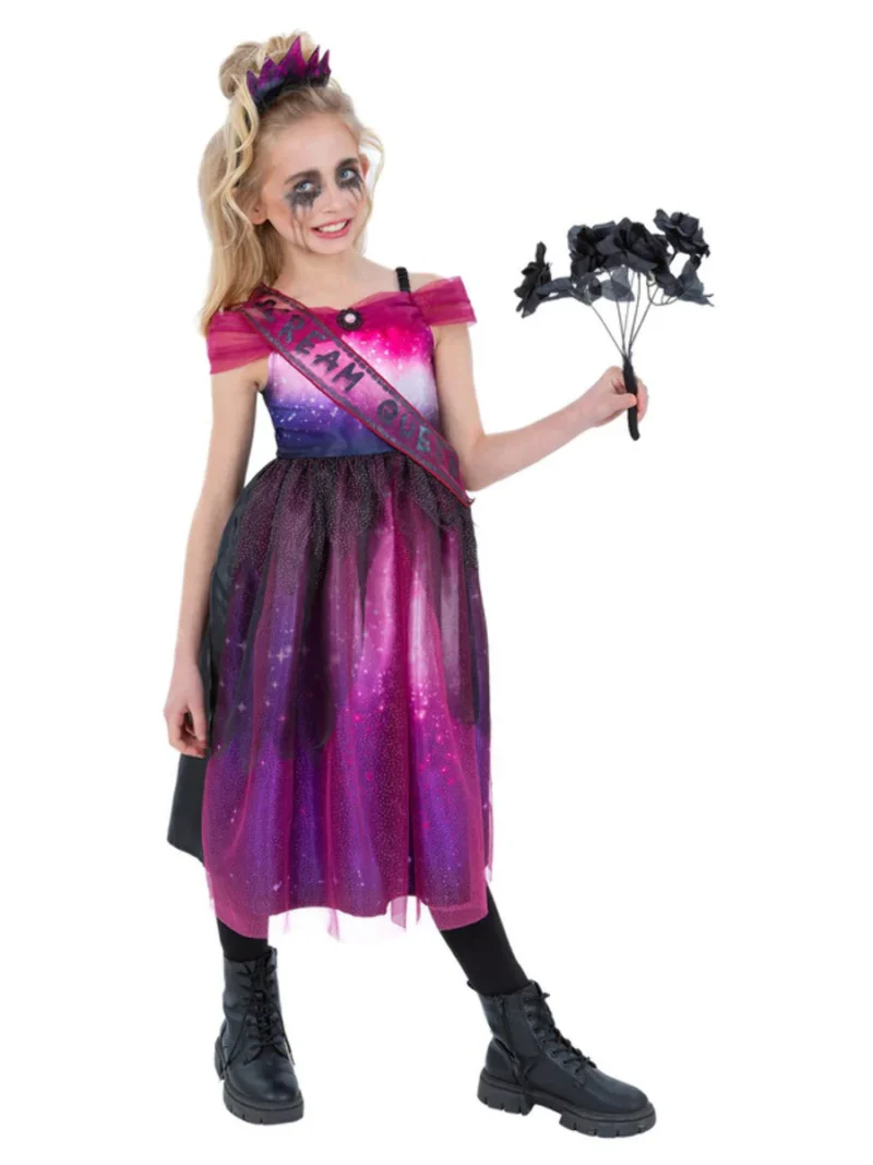 Scream Queen Prom Halloween Childrens Fancy Dress Costume - Image 2