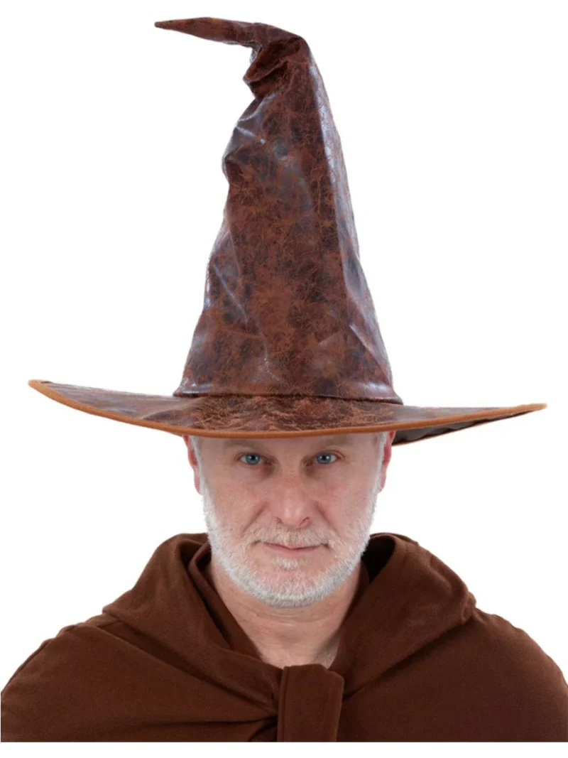 Distressed Mock Leather Wizard Hat - Image 2