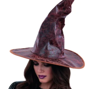Distressed Mock Leather Wizard Hat