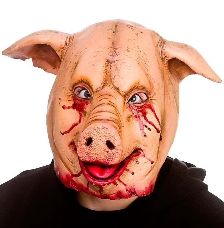 Smiley Killer Pig Latex Mask