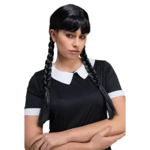 Scary Schoolgirl (Wednesday Addams) Adult Wig