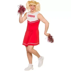 Red Hot Cheerleader Men's Fancy Dress Costume