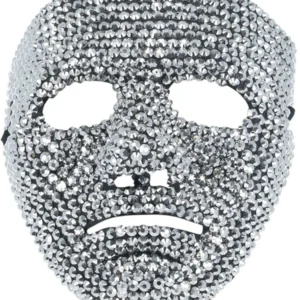 Bling Silver Jewelled Robot Mask - Image 2