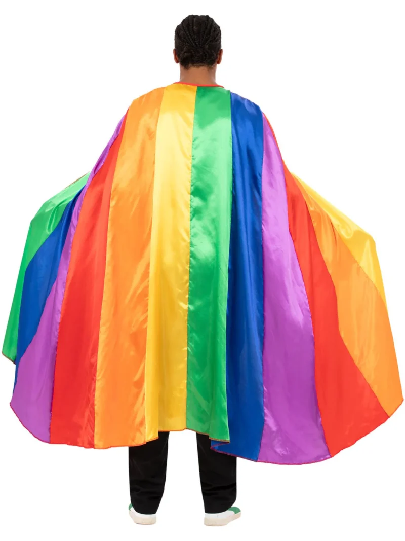 Rainbow Pride Satin Cape 131cm Length - Image 2