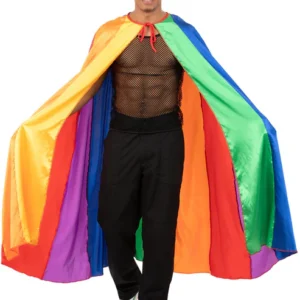 Rainbow Pride Satin Cape 131cm Length