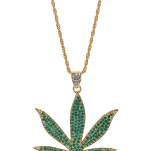 90s Weed Hemp Bling Medallion, Green Glitter Resin - Image 2