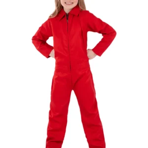 Red Boiler Suit Unisex Childrens Fancy Dress Costume - Image 2