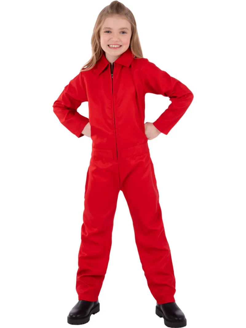 Red Boiler Suit Unisex Childrens Fancy Dress Costume - Image 2