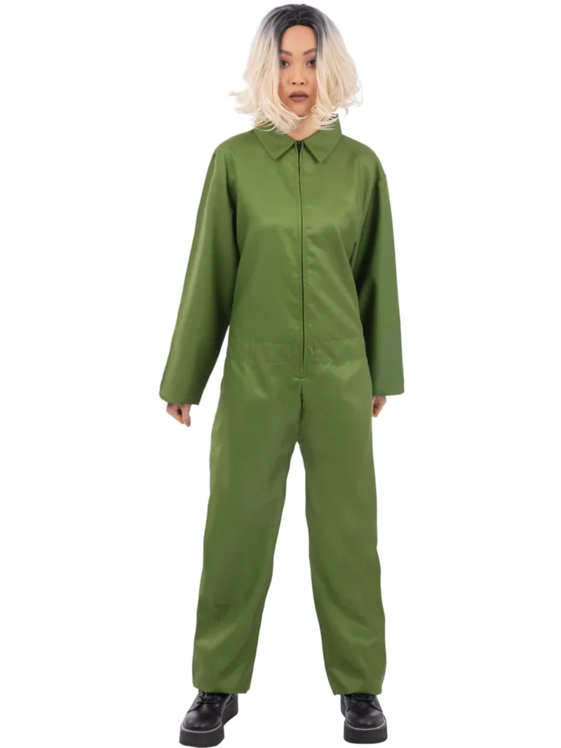 Green Boiler Suit Aviator Unisex Fancy Dress Costume - Image 2