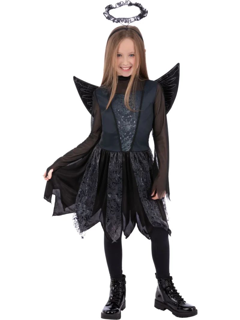 Girl Dark Angel Childrens Halloween Childrens Fancy Dress Costume