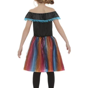 Day of The Dead Girl Childrens Halloween Fancy Dress Costume - Image 2