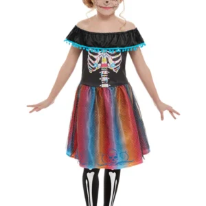 Day of The Dead Girl Childrens Halloween Fancy Dress Costume