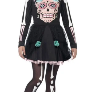 Sugar Skull Sweetie Teen Halloween Fancy Dress Costume