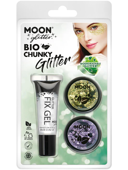 Moon Glitter Bio Chunky Glitter, Clamshell, Lavender Kit