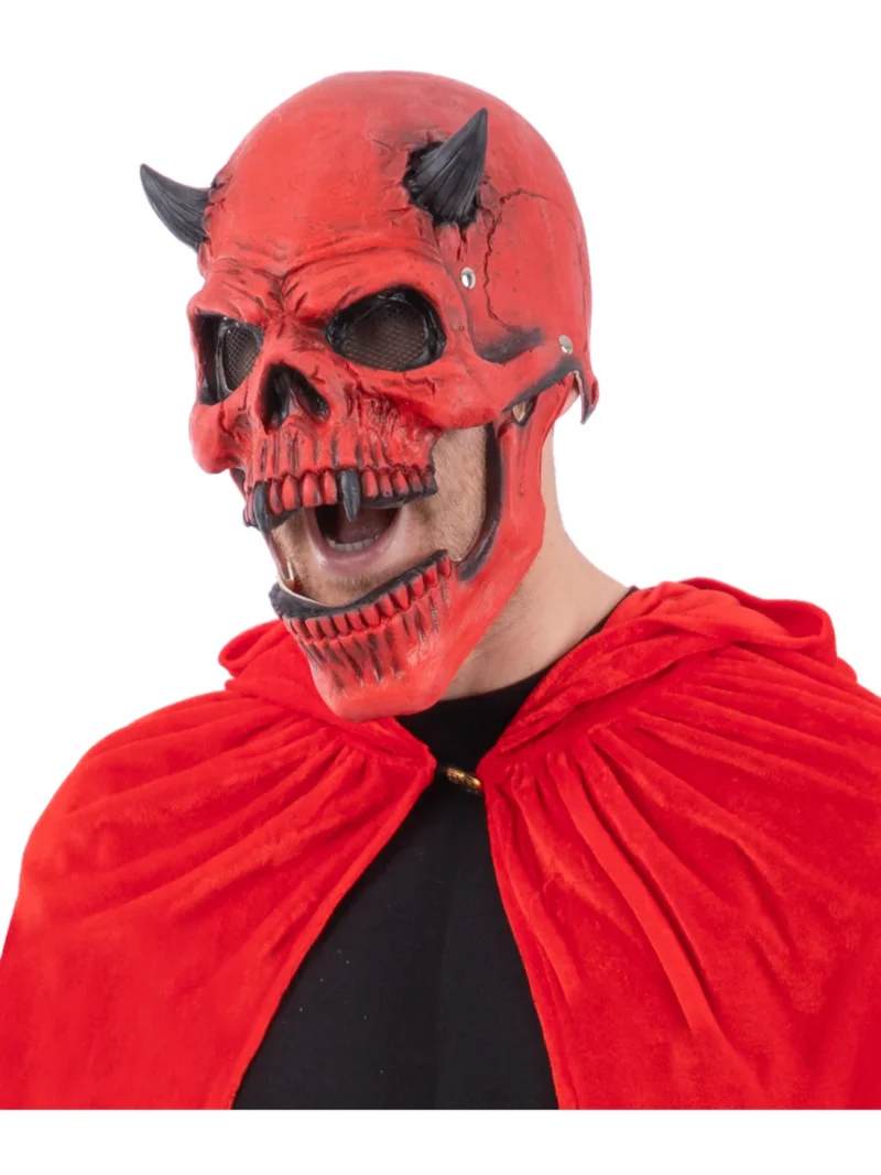 Red Devil Skull Latex Mask - Image 2